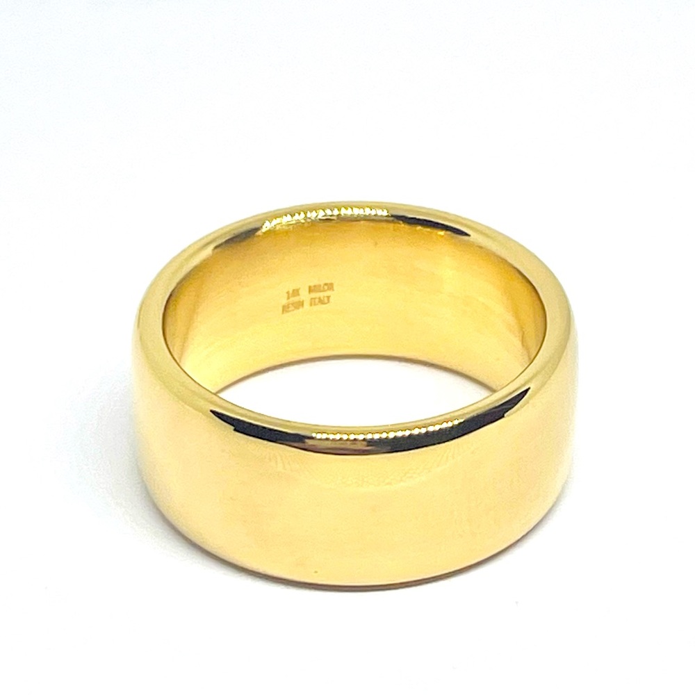 New Milor Resin 14k Gold Wide Ring Band Size 8 - Picture 3 of 6